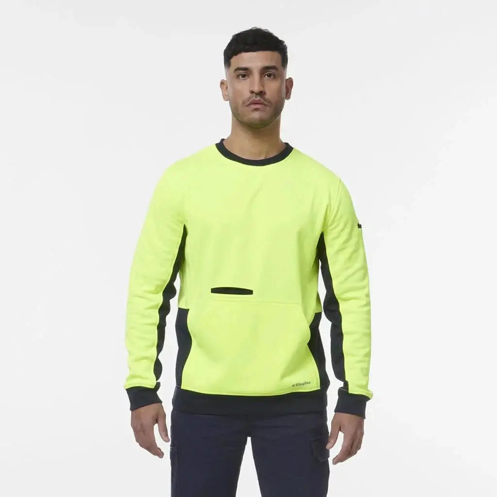 KingGee Hi Vis Spliced Crew Neck Fleece K55062 