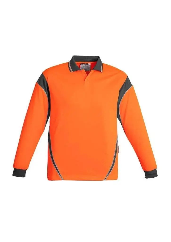 SYZMIK Men’s Hi Vis Aztec Polo - Long Sleeve ZH249 Metro Workwear.