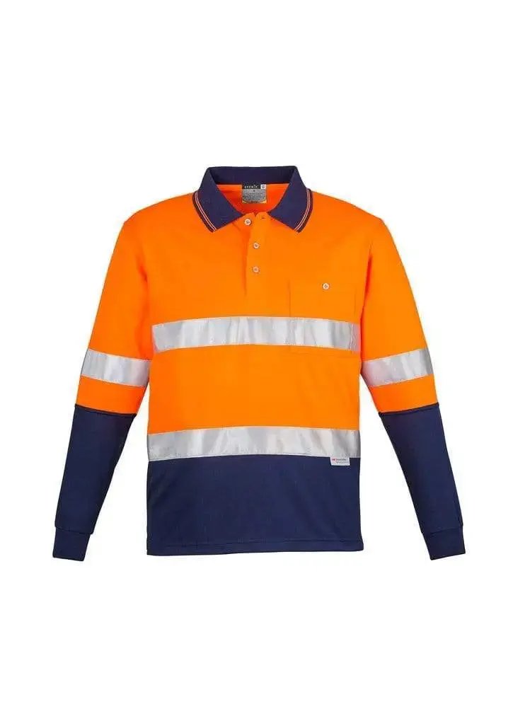SYZMIK Men’s Hi Vis Spliced Polo - Long Sleeve Hoop Taped ZH235 Metro Workwear.