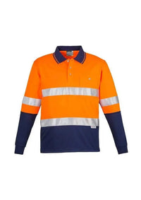 SYZMIK Men’s Hi Vis Spliced Polo - Long Sleeve Hoop Taped ZH235 Metro Workwear.