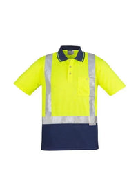 Syzmik Men’s Hi Vis Spliced Polo - Short Sleeve Shoulder Taped ZH233 Metro Workwear.