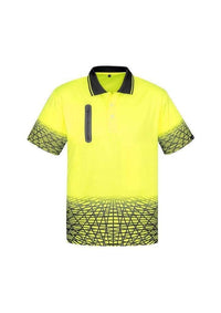 SYZMIK Men’s Tracks Polo ZH300 Work Wear Syzmik Yellow/Charcoal XXS 