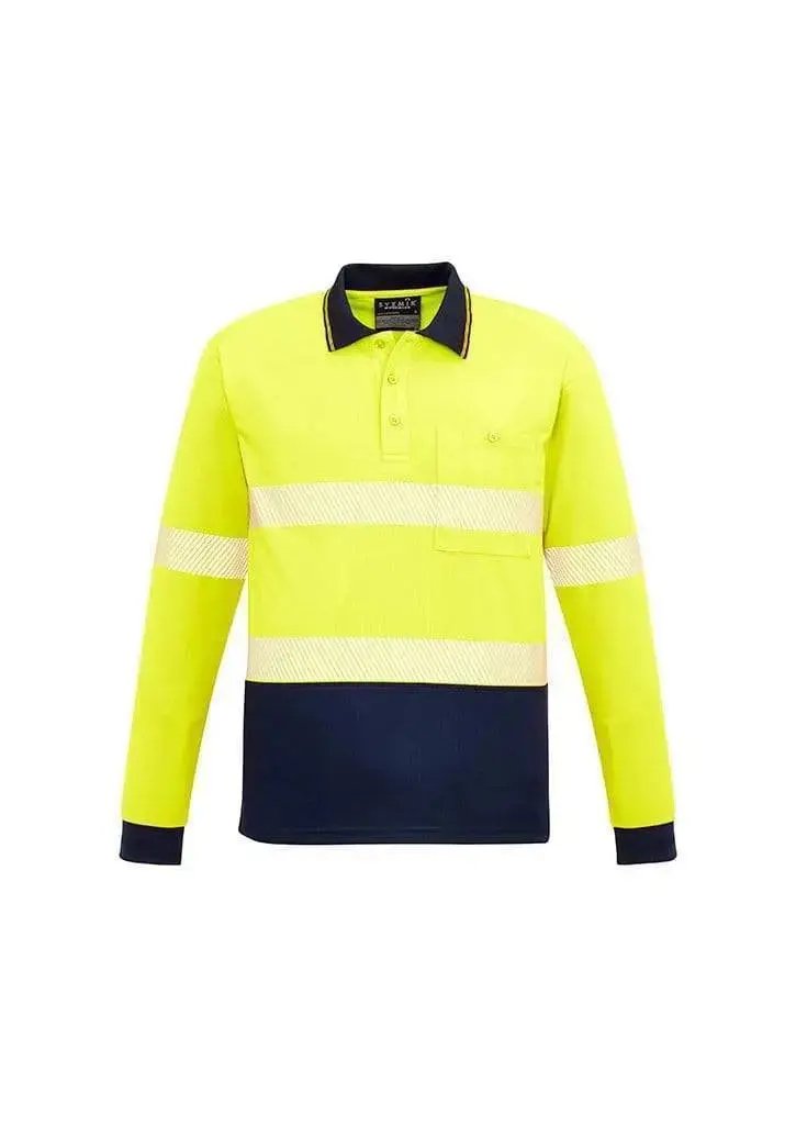 SYZMIK Unisex Hi Vis Segmented Long Sleeve Polo Hoop Taped ZH530 Metro Workwear.