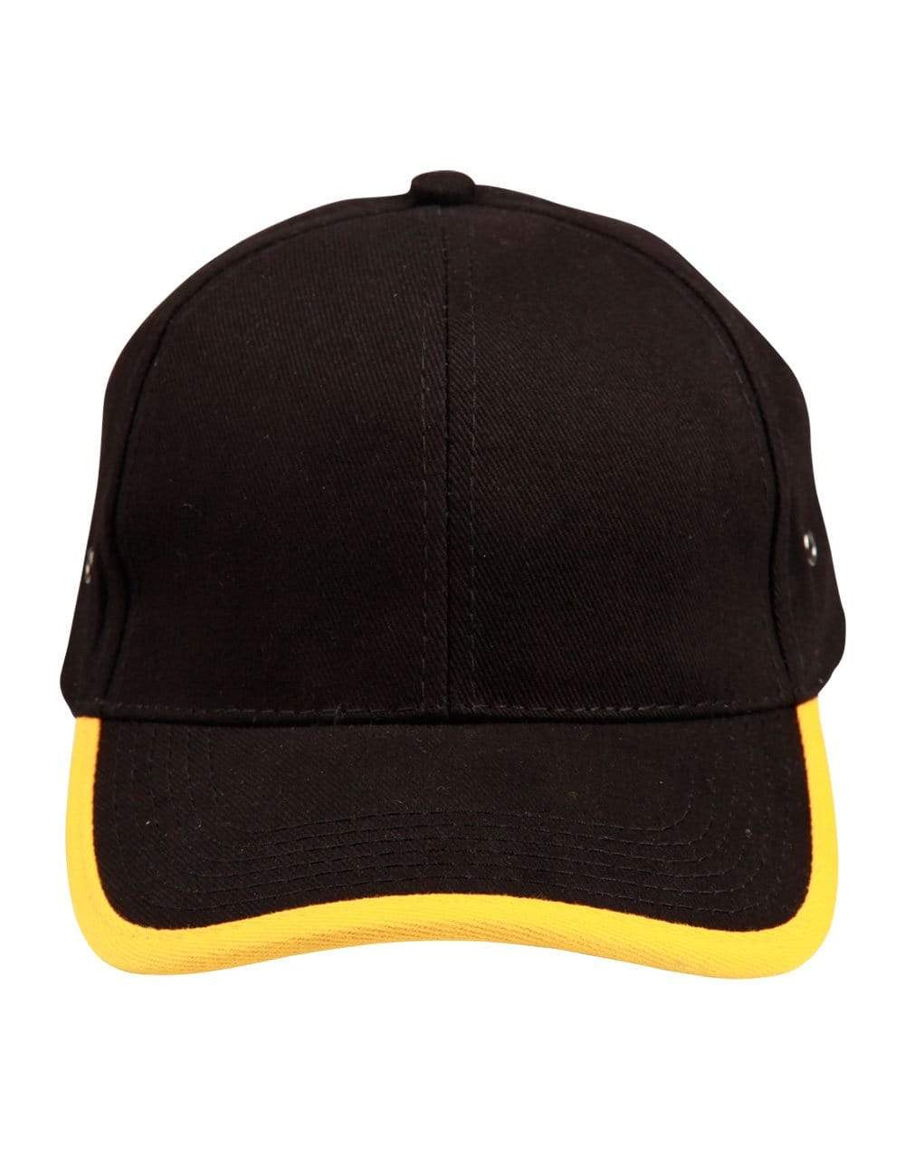 Peak & Back Trim Cap Ch17 Active Wear Winning Spirit Black/Gold One size 