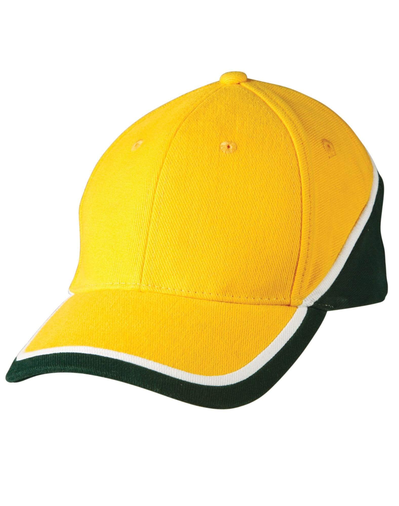 Tri Contrast Colours Cap Ch38 Active Wear Winning Spirit Gold/White/Bottle One size 