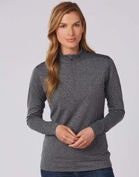 Winning Spirit Ultimate Half Zip Long Sleeve Sweat Top- Ladies FL26 Active Wear Winning Spirit   