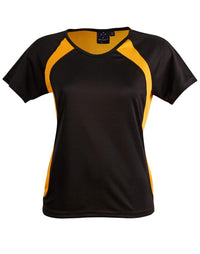 Sprint Tee Shirt Ladies Ts72 Casual Wear Winning Spirit Black/Gold 6 