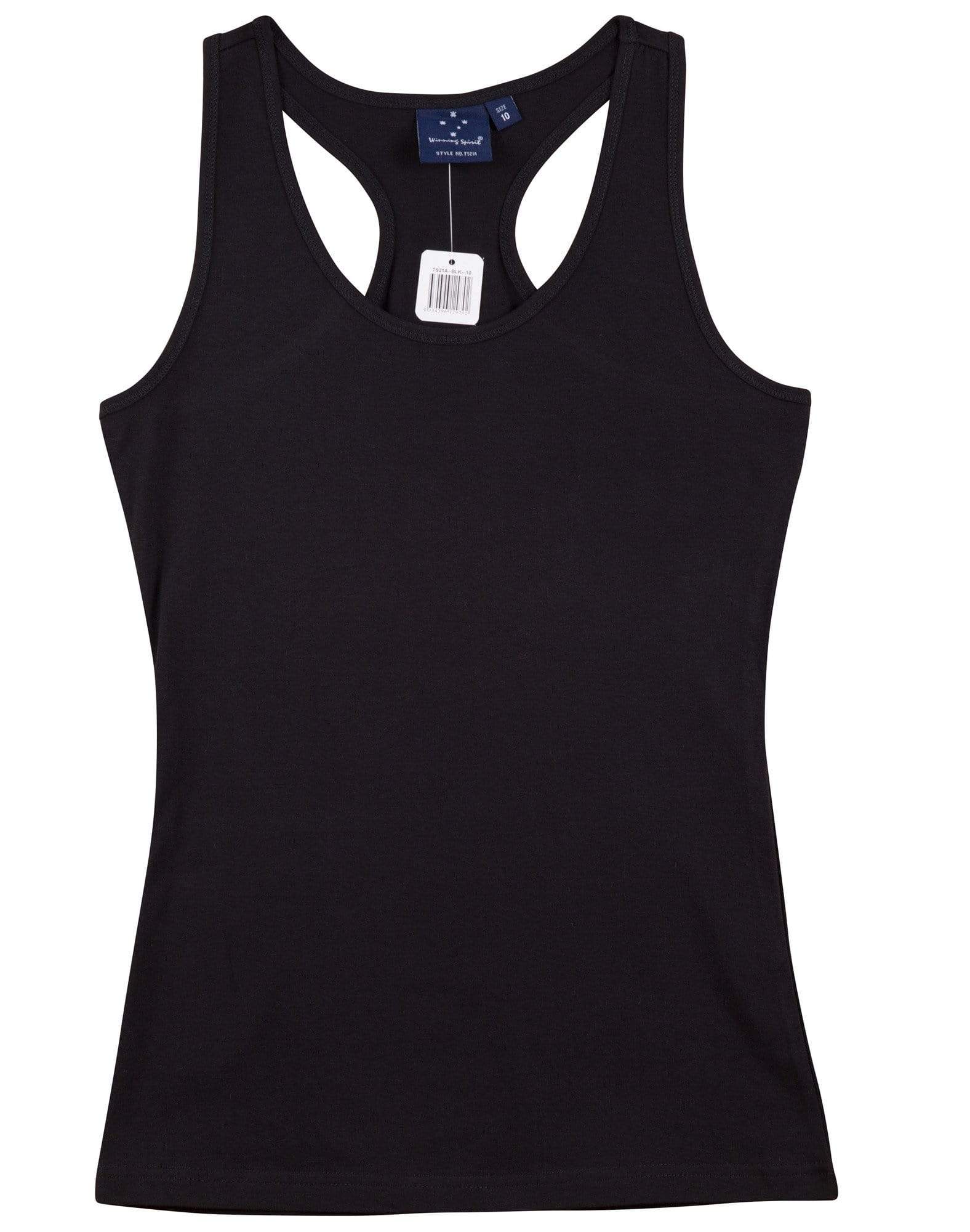 Stretch Raceback Singlet Ladies Ts21a Casual Wear Winning Spirit Black 8 