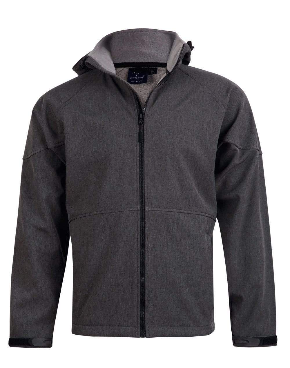 Winning Spirit Aspen Softshell Hood Jacket Kids' Jk33k Casual Wear Winning Spirit Marl Charcoal/Charcoal 6K 