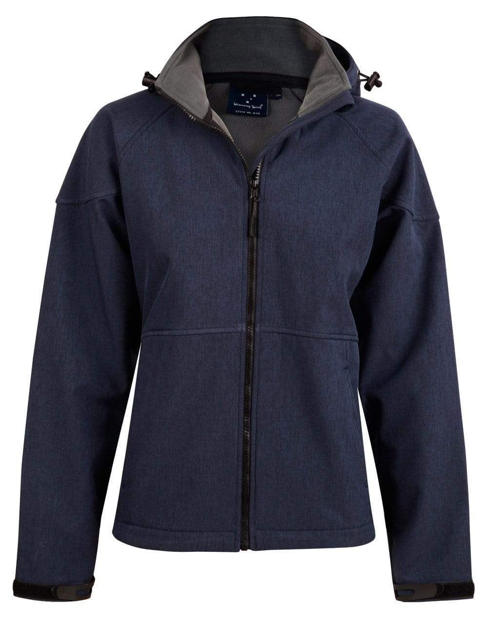 Winning Spirit Aspen Softshell Hood Jacket Ladies' Jk34 Casual Wear Winning Spirit Marl Navy/Charcoal 8 