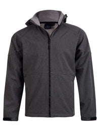 Winning Spirit Aspen Softshell Hood Jacket Men's Jk33 Casual Wear Winning Spirit Marl Charcoal/Charcoal S 