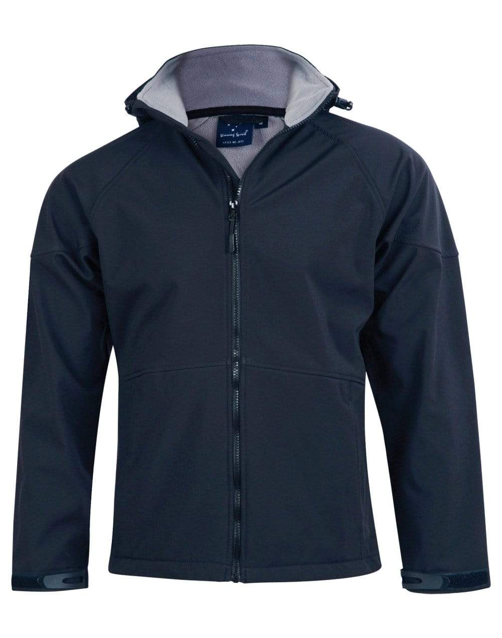 Winning Spirit Aspen Softshell Hood Jacket Men's Jk33 Casual Wear Winning Spirit Navy/Charcoal S 