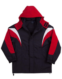 Winning Spirit Bathurst Tri-colour Jacket With Hood Unisex Jk28 Casual Wear Winning Spirit Navy/White/Red XS 