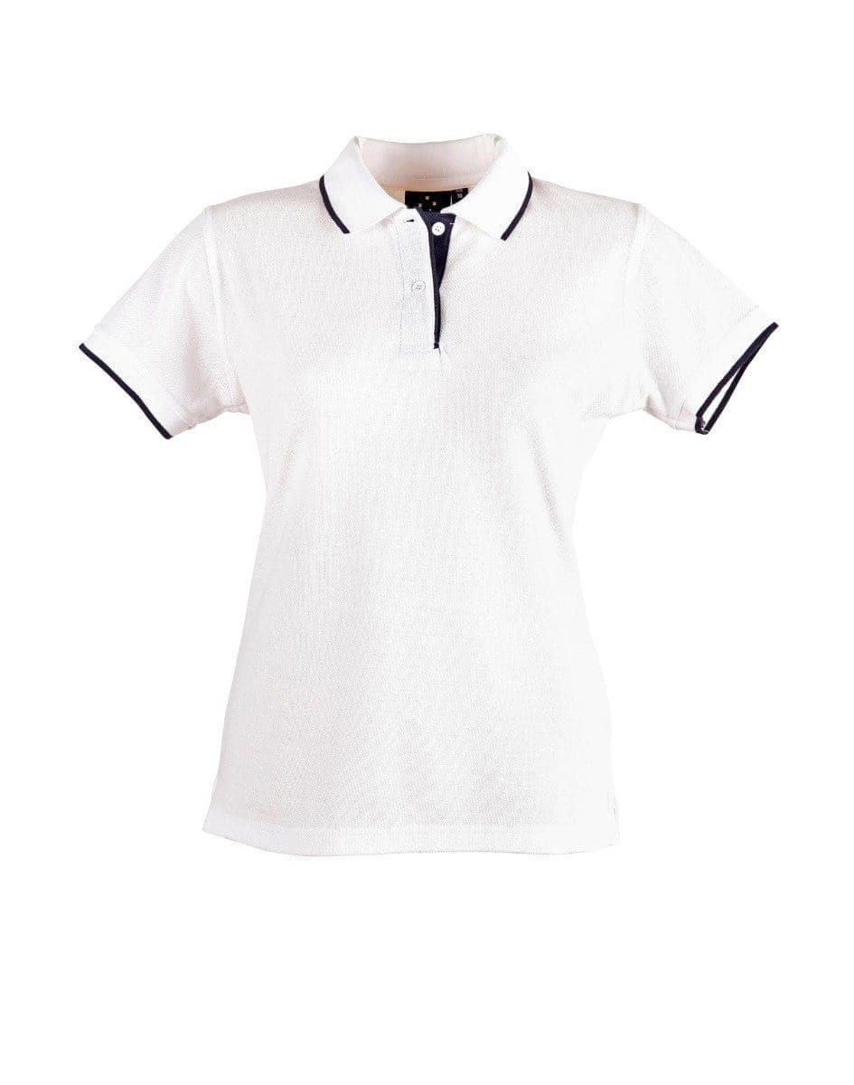 Winning Spirit Liberty Polo Ladies Ps48a Casual Wear Winning Spirit White/Navy 6 