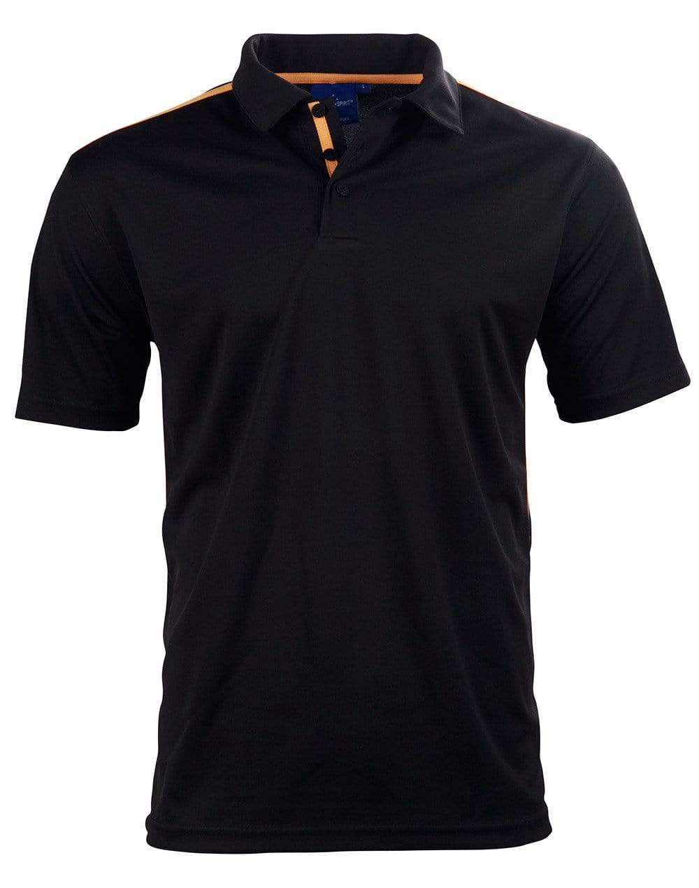 Winning Spirit PS83 STATEN POLO SHIRT Men's Casual Wear Winning Spirit Black/Gold XS 