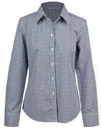 Winning Spirit Ladies’ Gingham Check Long Sleeve Shirt M8300L Metro Workwear.