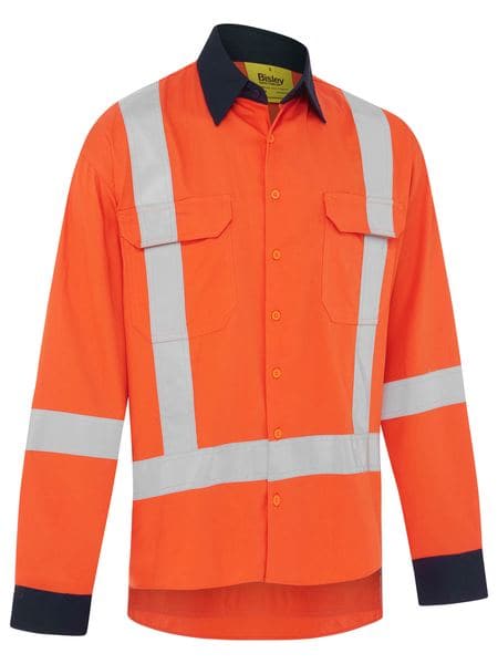 Bisley X Taped Hi Vis Cool Lightweight Cotton Drill Shirt BS6248XT