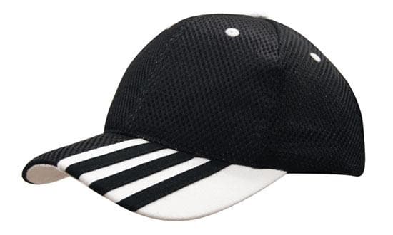 Headwear Sandwich Mesh W/peak Stripes  X12 - 4109