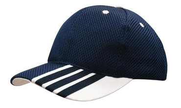 Headwear Sandwich Mesh W/peak Stripes  X12 - 4109