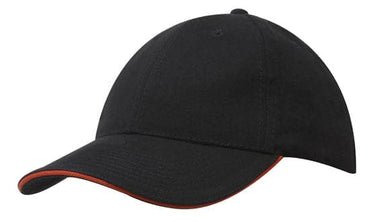 Headwear Brushed Heavy Cotton Cap With Sandwich Trim X12 - 4210