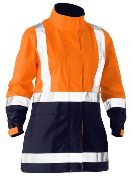 Bisley Women's Taped Hi Vis Recycled Rain Shell Jacket BJL6766T