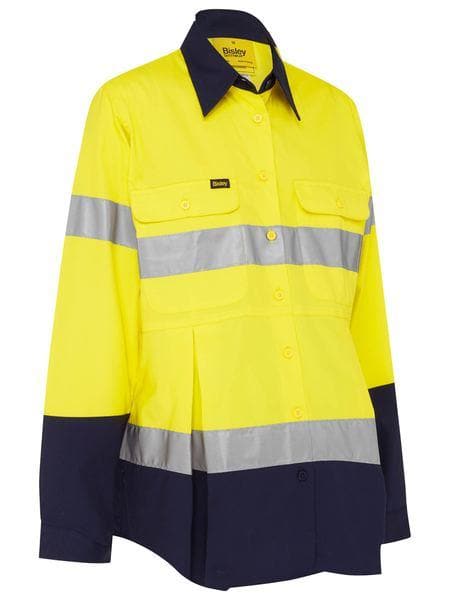 Women's Taped Hi Vis Maternity Drill Shirt BLM6456T