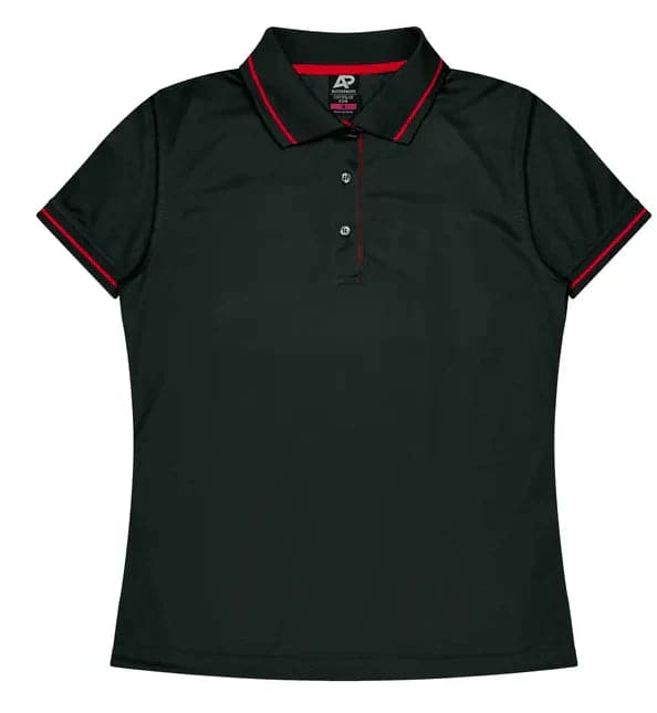 Aussie Pacific Cottesloe Lady Polo Shirt 2319  Aussie Pacific BLACK/RED 6 