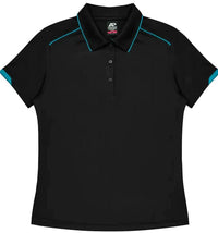 Aussie Pacific Currumbin Lady Polo Shirt 2320  Aussie Pacific BLACK/CYAN 6 