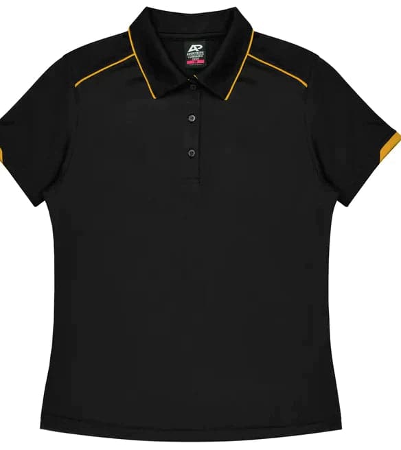 Aussie Pacific Currumbin Lady Polo Shirt 2320  Aussie Pacific BLACK/GOLD 6 