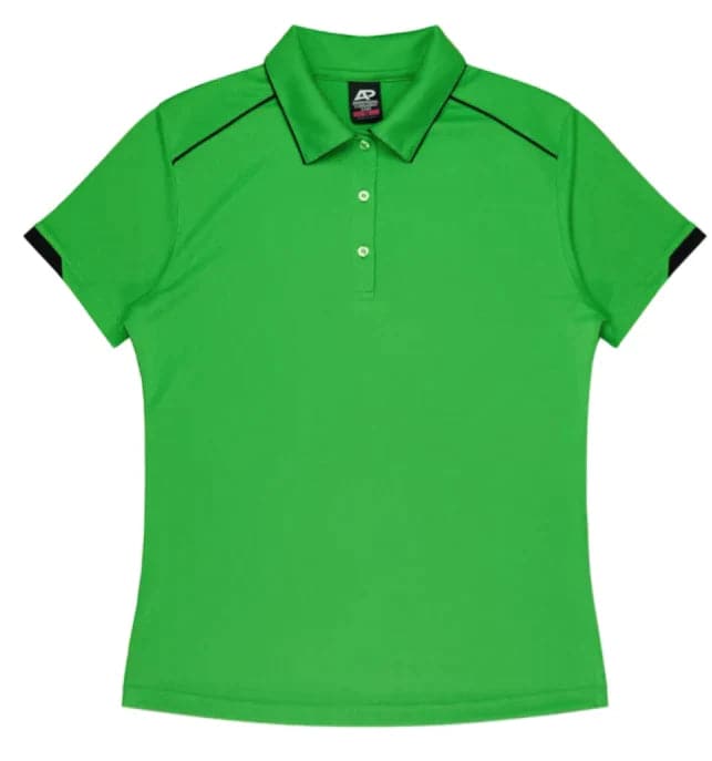 Aussie Pacific Currumbin Lady Polo Shirt 2320  Aussie Pacific KAWA GREEN/BLACK 6 