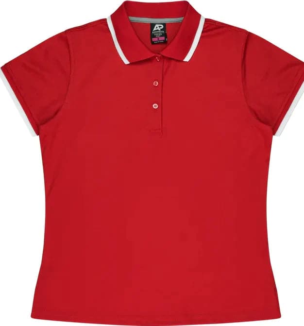 Aussie Pacific Portsea Lady Polo Shirt 2321  Aussie Pacific RED/WHITE 6 