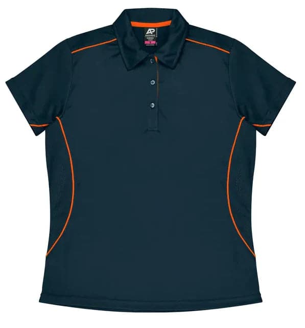 Aussie Pacific Kuranda Lady Polo Shirt 2323  Aussie Pacific NAVY/FLURO ORANGE 6 