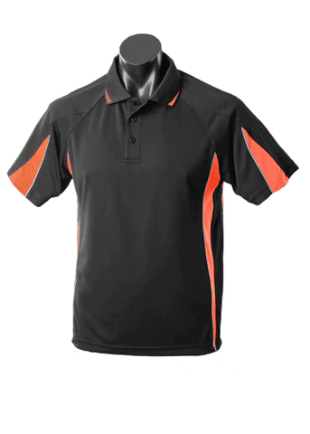 Aussie Pacific Eureka Kids Polo Shirt 3304 Casual Wear Aussie Pacific Black/Orange/Ashe 6 