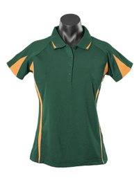 Aussie Pacific Eureka Ladies Polo Shirt 2304 Casual Wear Aussie Pacific Bottle/Gold/Ashe 8 