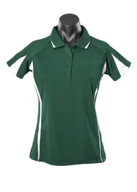 Aussie Pacific Eureka Ladies Polo Shirt 2304 Casual Wear Aussie Pacific Bottle/White/Ashe 8 