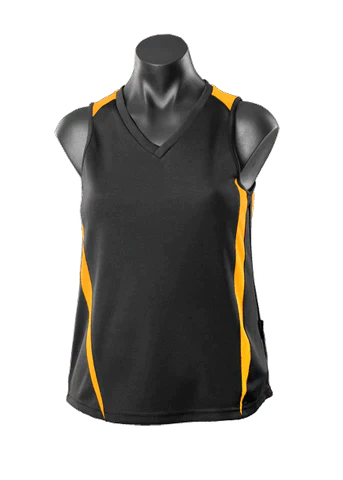 Aussie Pacific Eureka Ladies Singlet 2104 Casual Wear Aussie Pacific Black/Gold 8 