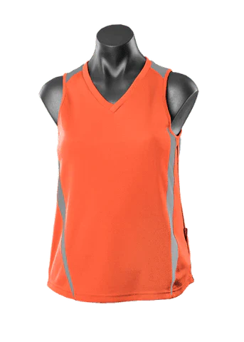 Aussie Pacific Eureka Ladies Singlet 2104 Casual Wear Aussie Pacific Orange/Charcoal 8 