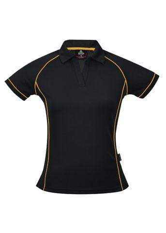 Aussie Pacific Ladies Endeavour Polo Shirt 2310 Casual Wear Aussie Pacific Black/Gold 6 