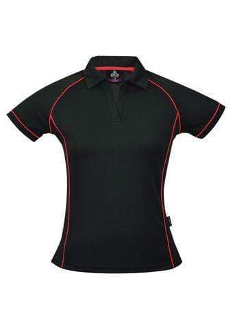 Aussie Pacific Ladies Endeavour Polo Shirt 2310 Casual Wear Aussie Pacific Black/Red 6 