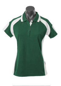 Aussie Pacific Ladies Murray Polo Shirt 2300 Casual Wear Aussie Pacific Bottle/White/Ashe 8 