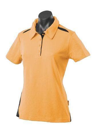 Aussie Pacific Ladies Paterson Polo Shirt 2305 Casual Wear Aussie Pacific Gold/Black 6 