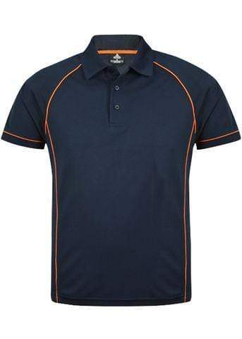 Aussie Pacific Men's Endeavour Work Polo Shirt 1310 Casual Wear Aussie Pacific Navy/Fluro Orange S 