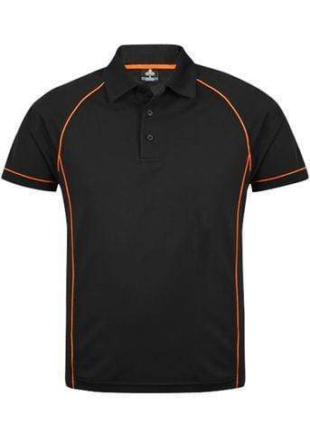 Aussie Pacific Men's Endeavour Work Polo Shirt 1310 Casual Wear Aussie Pacific Black/Fluro Orange S 