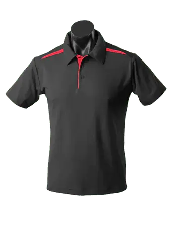 Aussie Pacific Men's Paterson Corporate Polo Shirt 1305 Casual Wear Aussie Pacific Black/Red S 