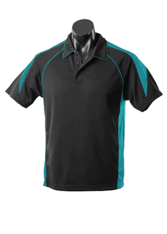 Aussie Pacific Premier Kids Polo Shirt 3301 Casual Wear Aussie Pacific Black/Teal 6 