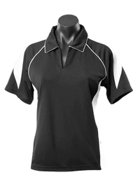 Aussie Pacific Premier Ladies Polo Shirt 2301 Casual Wear Aussie Pacific Black/White 8 