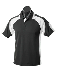Aussie Pacific Men's Murray Polo Shirt 1300 Casual Wear Aussie Pacific Black/Ashe/White S 