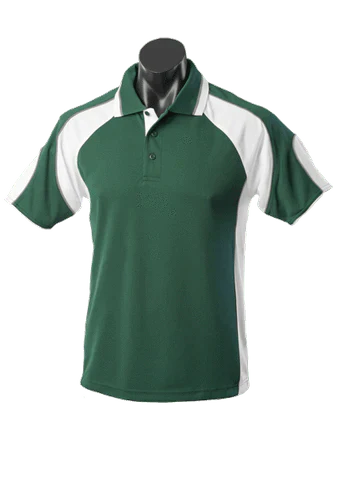 Aussie Pacific Men's Murray Polo Shirt 1300 Casual Wear Aussie Pacific Bottle/White/Ashe S 