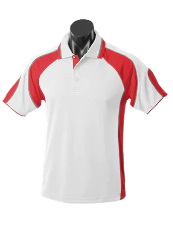 Aussie Pacific Men's Murray Polo Shirt 1300 Casual Wear Aussie Pacific White/Red/Ashe S 