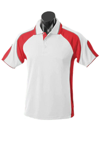 Aussie Pacific Men's Murray Polo Shirt 1300 Casual Wear Aussie Pacific White/Red/Ashe S 